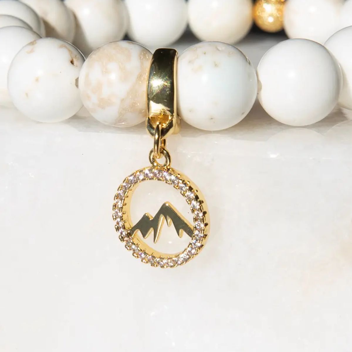 Gold & CZ Mountain Charm
