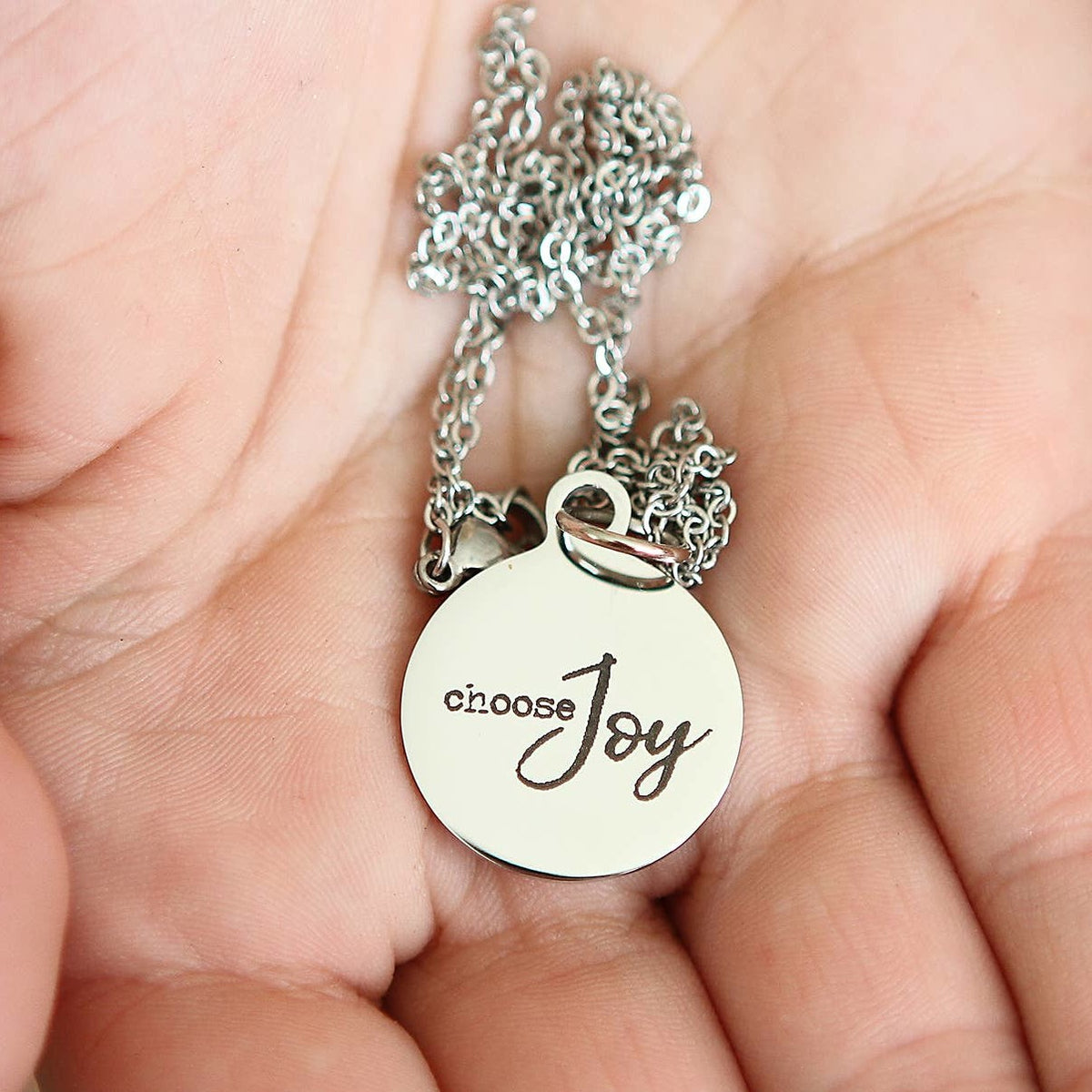 Choose Joy - Engraved Gold Necklace