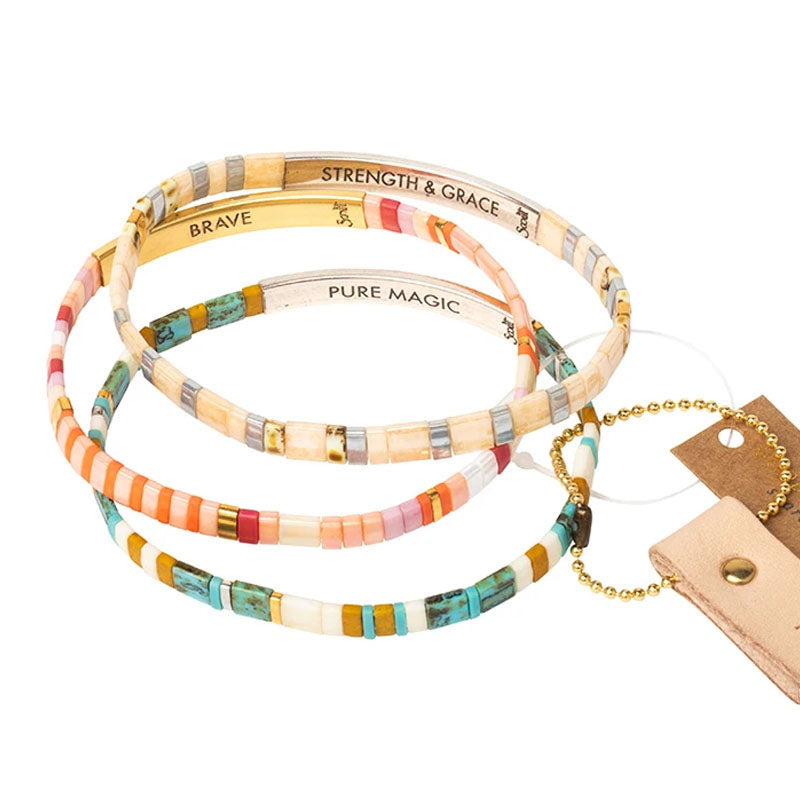GRATITUDE - Amber & Gold - Good Karma Miyuki Bracelet