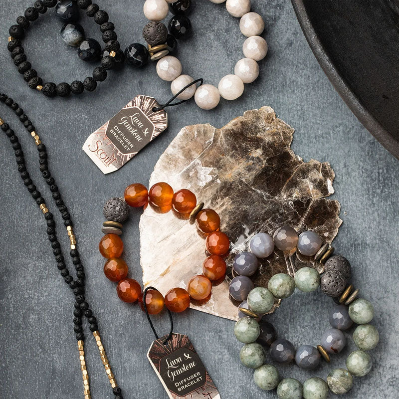 Sunstone - Lava & Gemstone Diffuser Bracelet