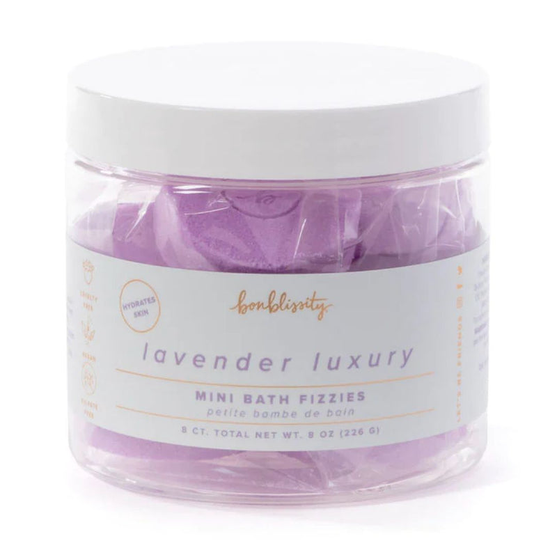 Jar of purple lavender bath fizzies