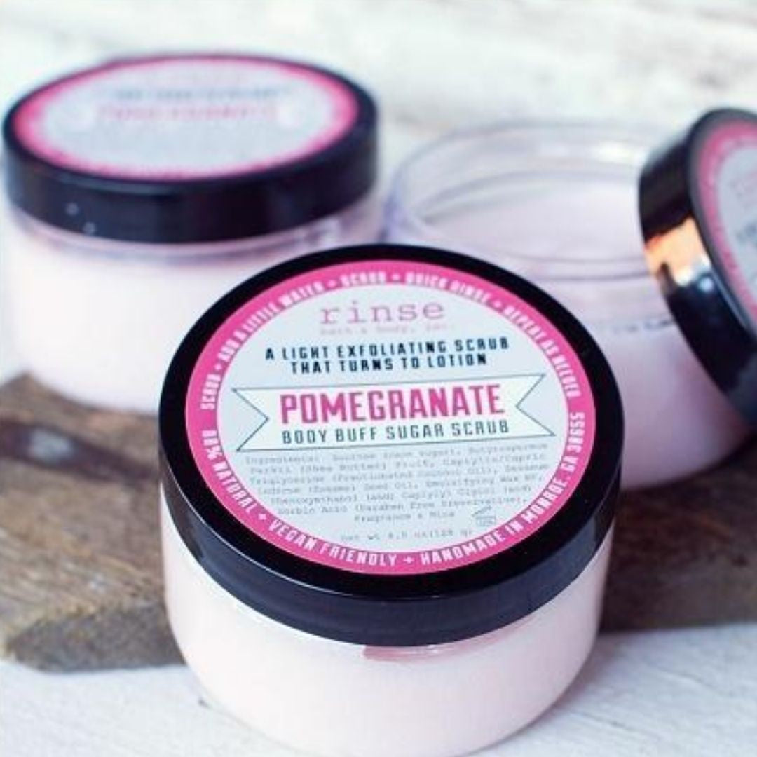 3 jars of pomegranate Rinse sugar scrub