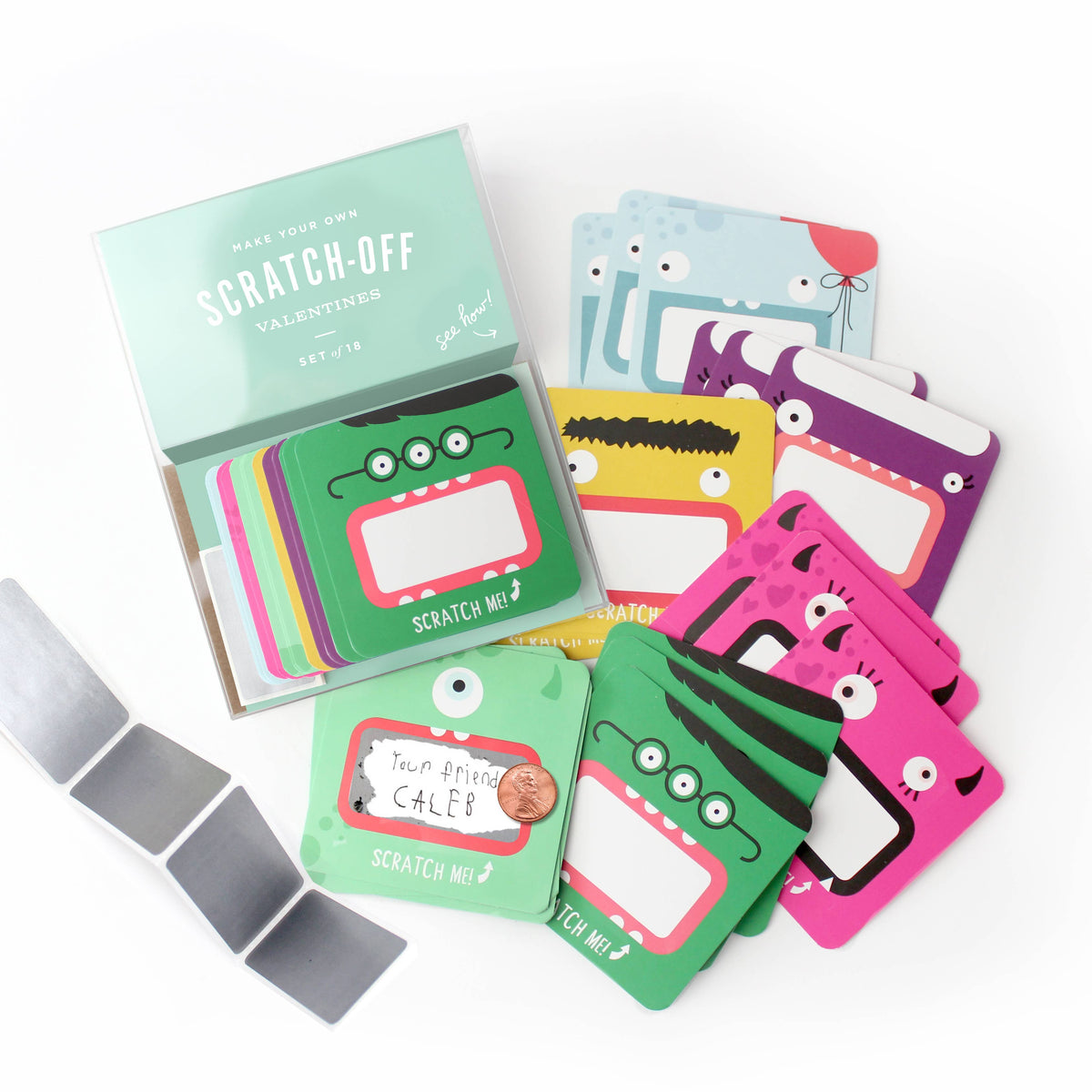 Scratch-off Valentines - Monsters - 18pc