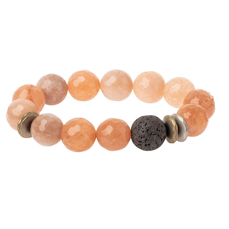 Sunstone - Lava & Gemstone Diffuser Bracelet