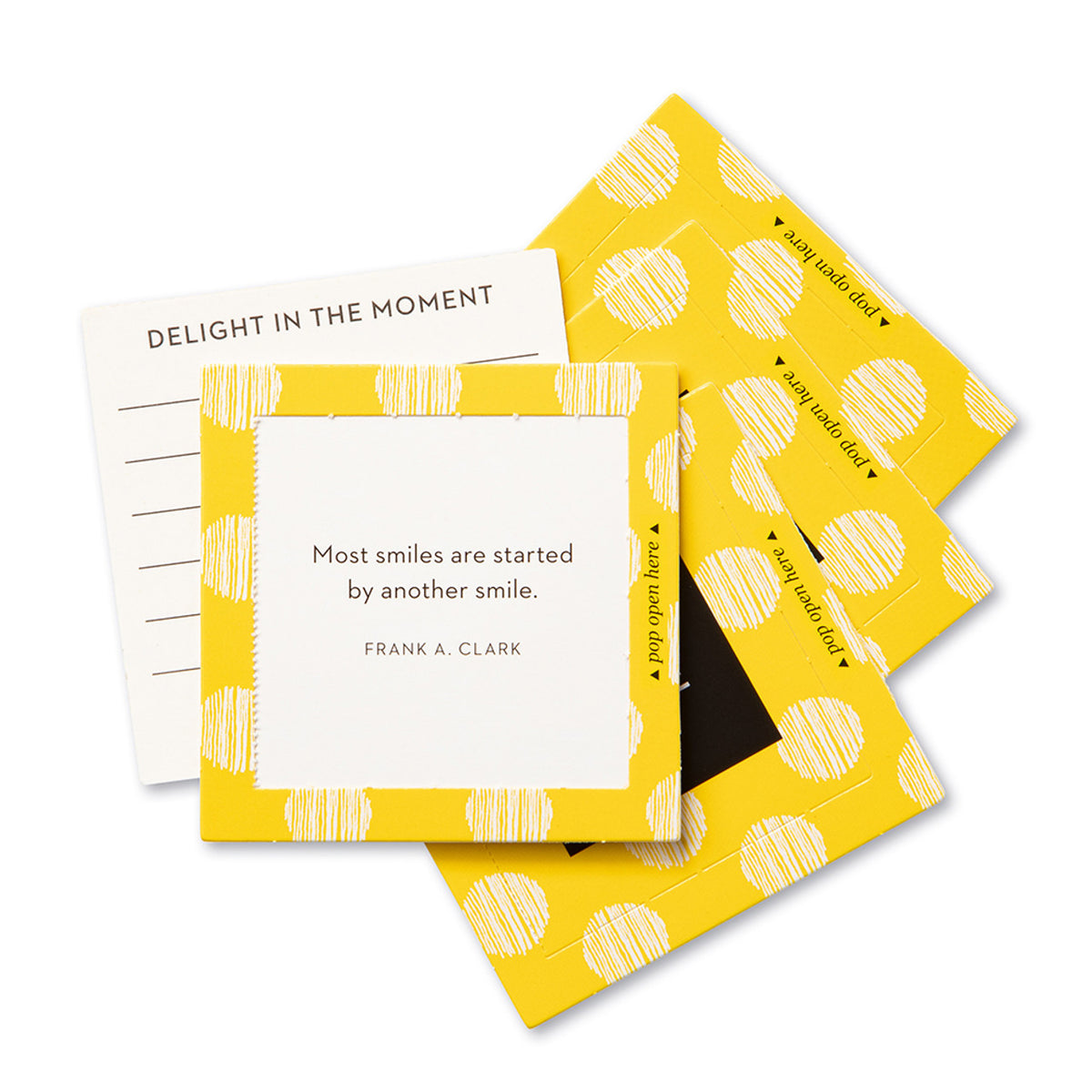 Sample card - "Most smiles are started by another smile."