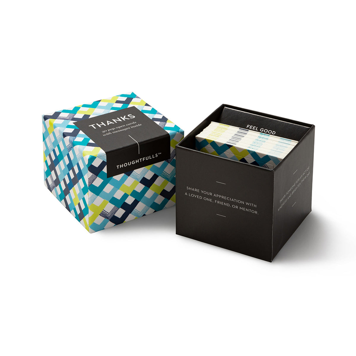 Open box showing the Thanks cards