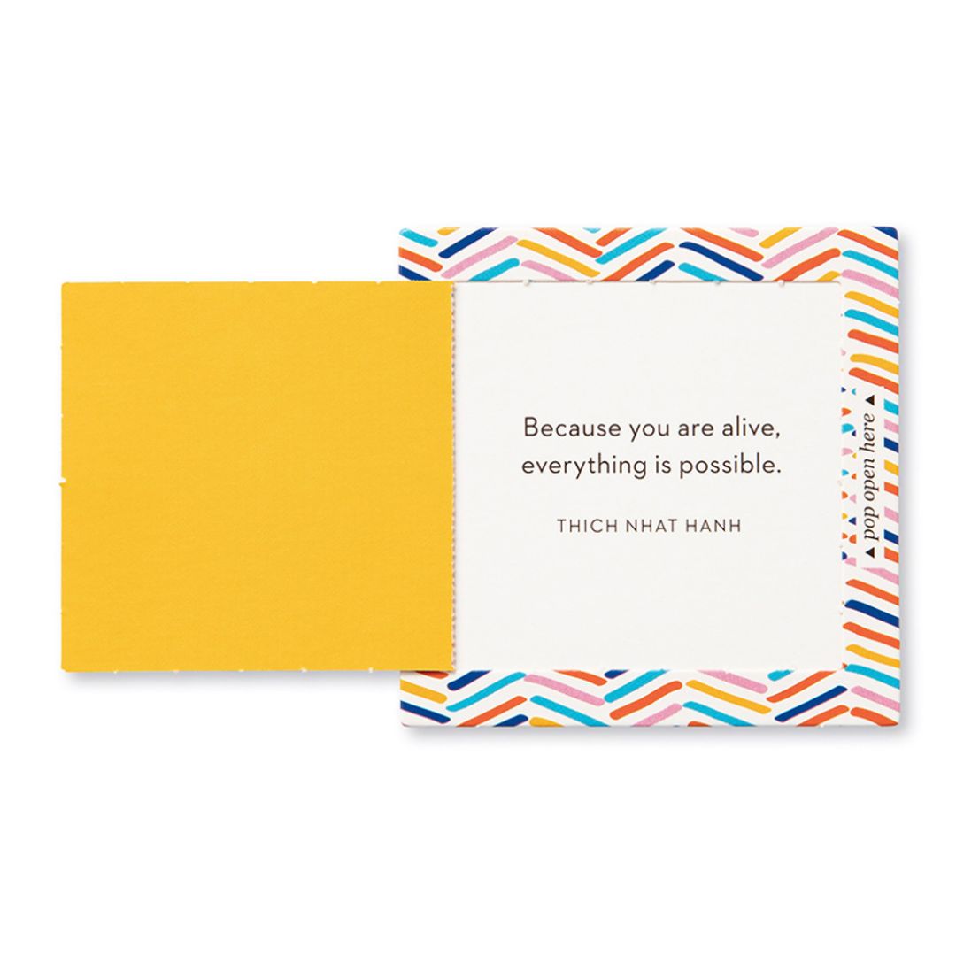 Sample card - "Because you are alive, everything is possible."