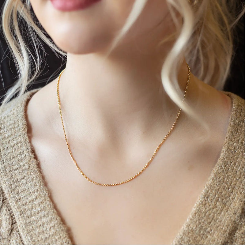 18" Gold Gilded Cable Chain Necklace
