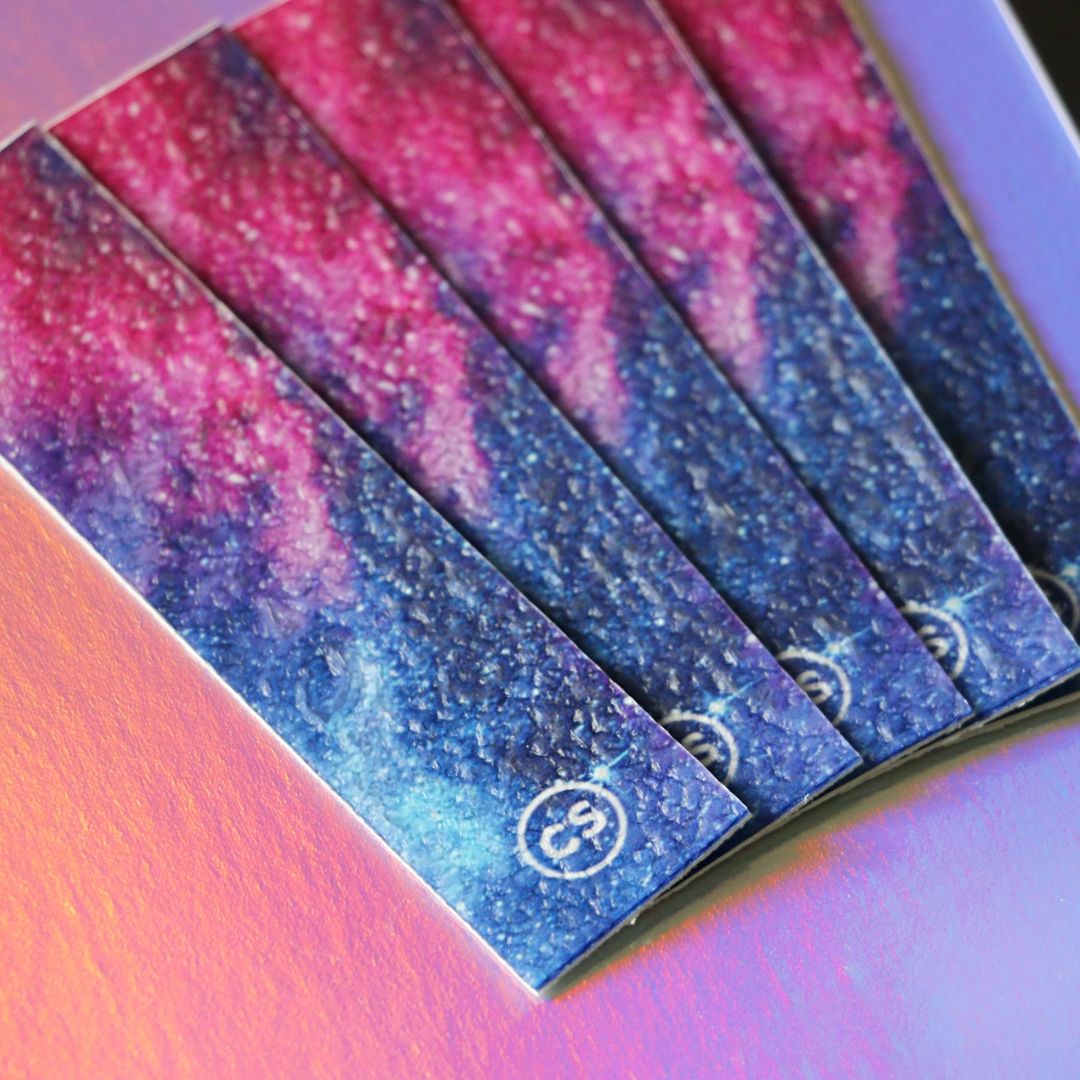 Close up of Cosmos Calm Strips stickers