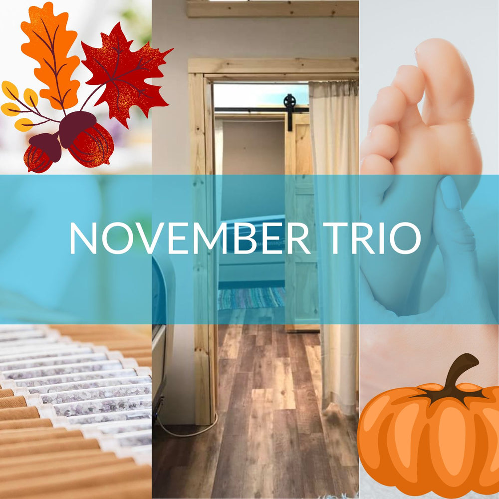 November aqua massage, amethyst biomat and reflexology sessions