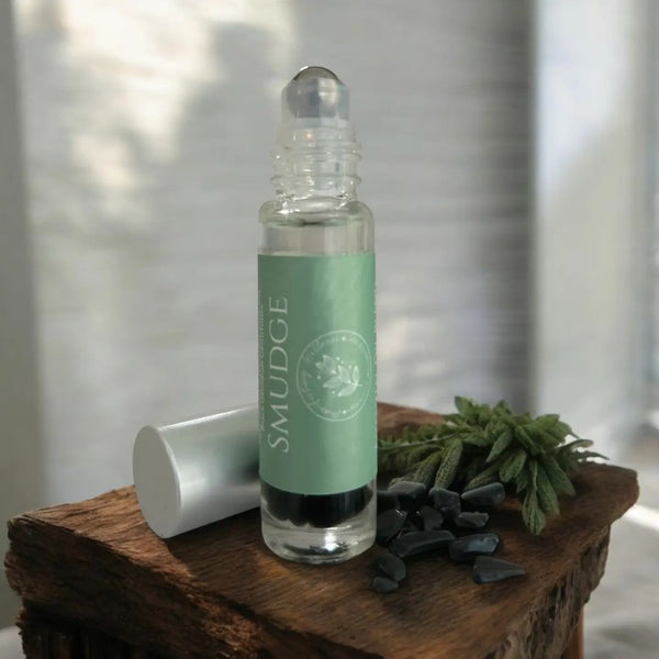 Smudge essential oil roll on bottle