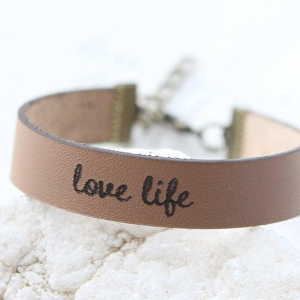 Love Life - Brown Leather Bracelet