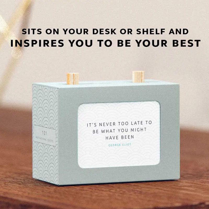 101 Motivational Quotes Box on desk