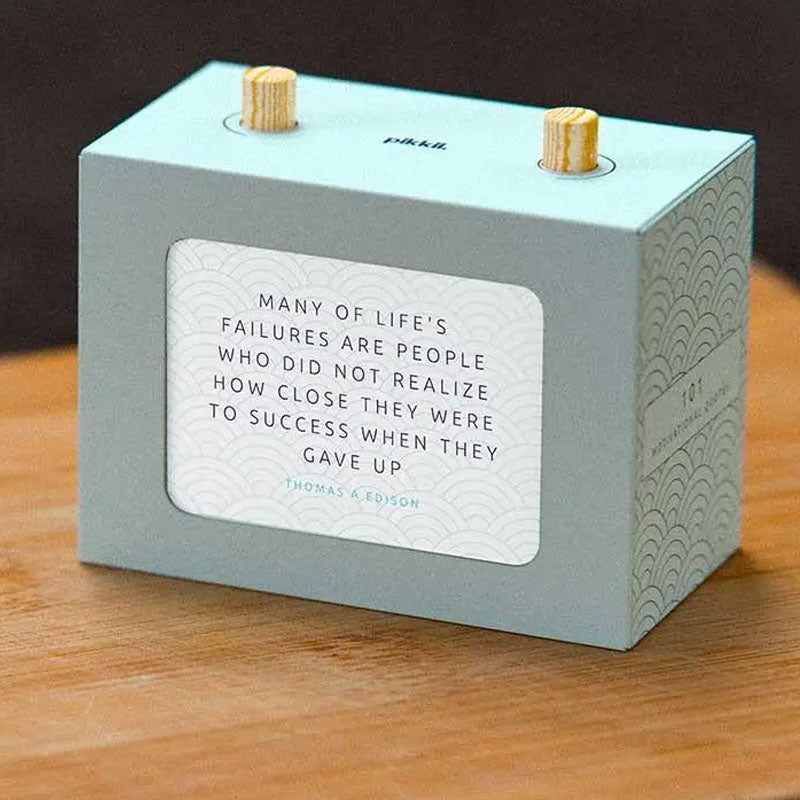 101 Motivational Quotes Box with Thomas Edison quote "Many of life's failures are people who did not realize how close they were to success when they gave up"
