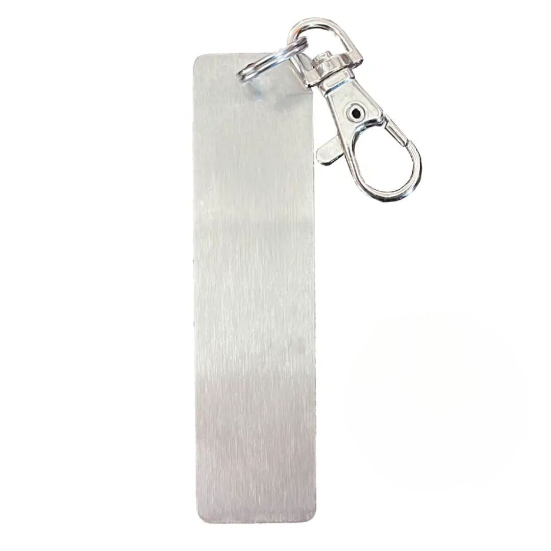 Silver metal bar keychain