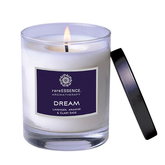 Dream essential oil candle in clear jar by Rare Essence