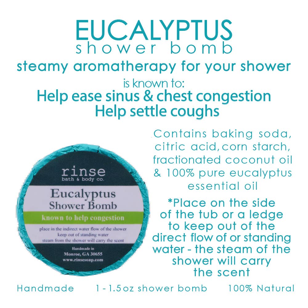 Directions and ingredients for Eucalyptus shower bombs