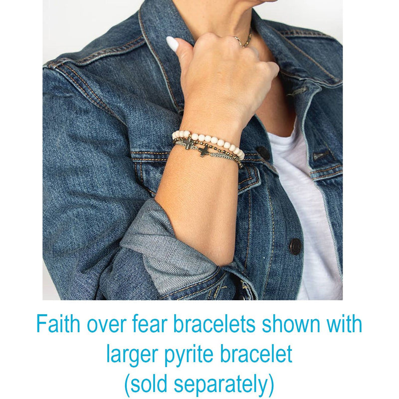 Lenny & Eva Faith Over Fear bracelets on model
