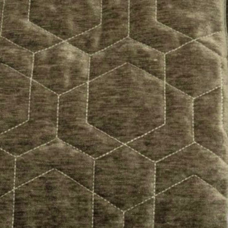 Closeup view of the gray geometric graphite fabric