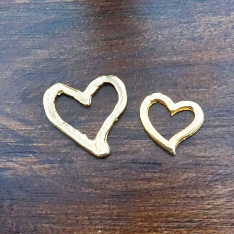 Small Open Heart - Gold Charm