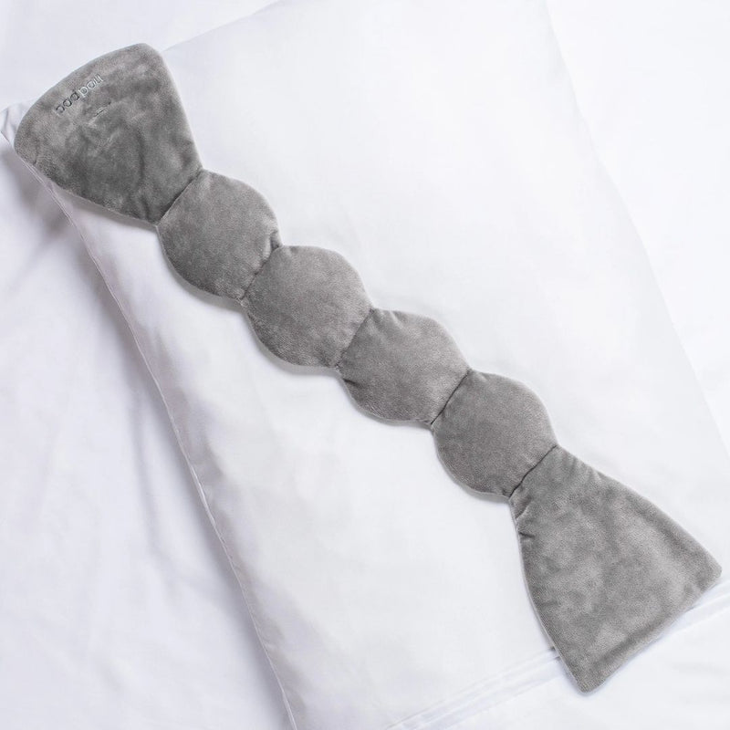 Gray eye pillow with 4 round weighted sections