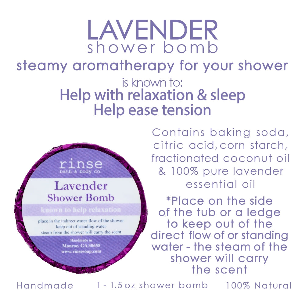 Directions and ingredients for Lavender shower bombs