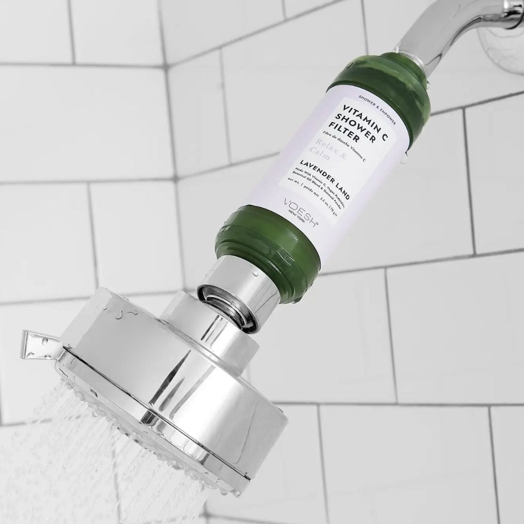 Vitamin C Shower filter attached to shower head