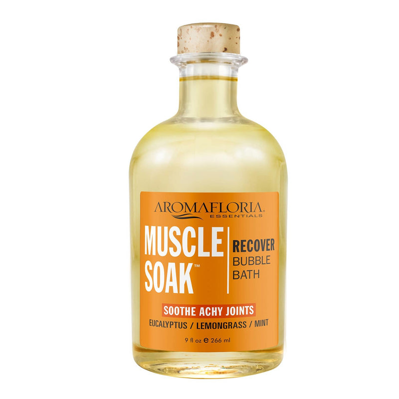 Bottle of muscle soak bubble bath