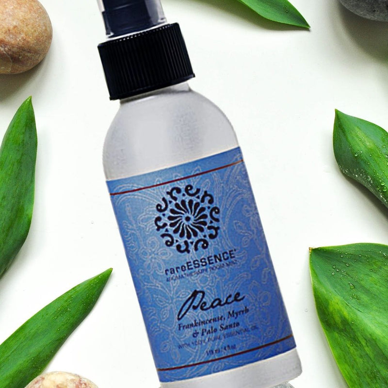 Bottle of Peace room mist by Rare Essence essential oils
