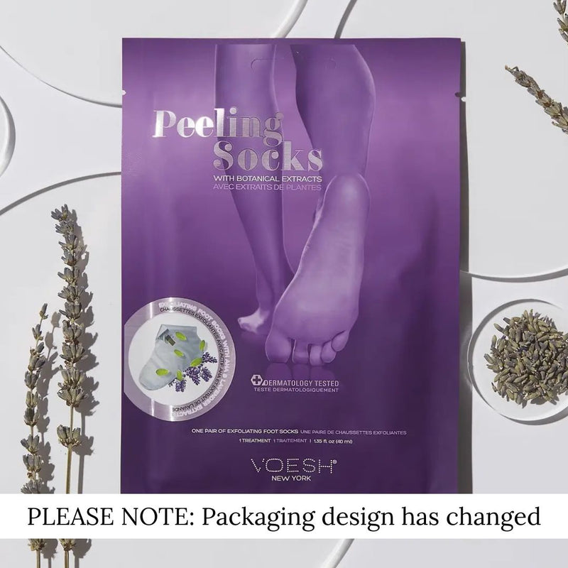 Package of lavender peeling socks