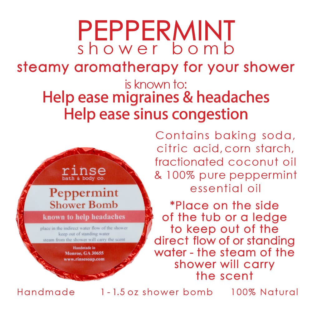 Directions and ingredients for Peppermint shower bombs