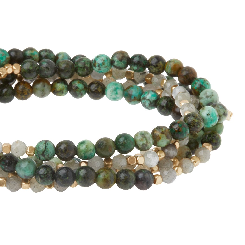 Scout Curated Wears Labradorite African Turquoise Duo Wrap Magic Transformation Aquablue