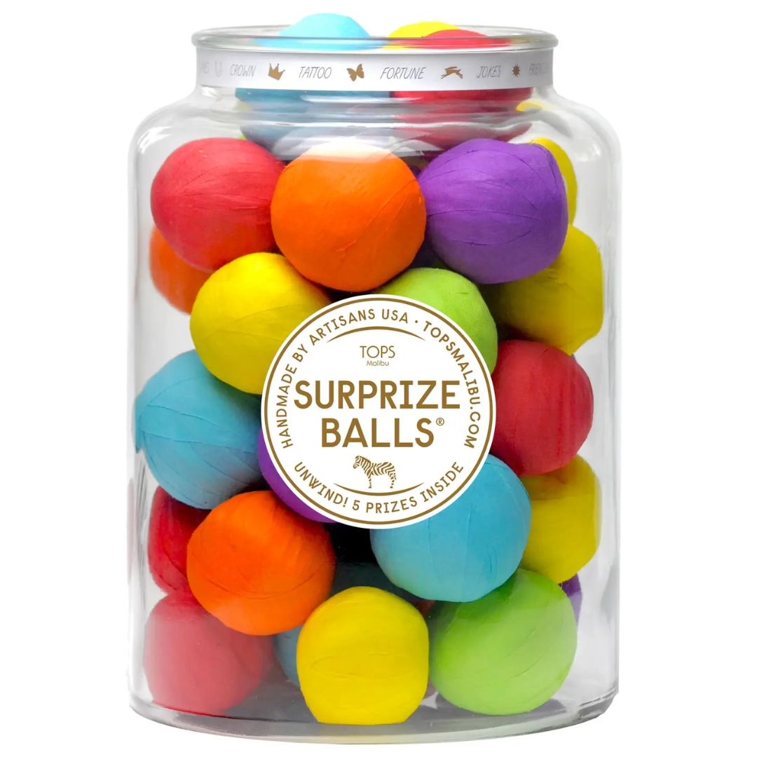 A jar full of mini surprize balls
