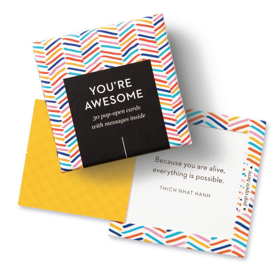 "You're Awesome" boxed set with a bright multicolored zig zag design