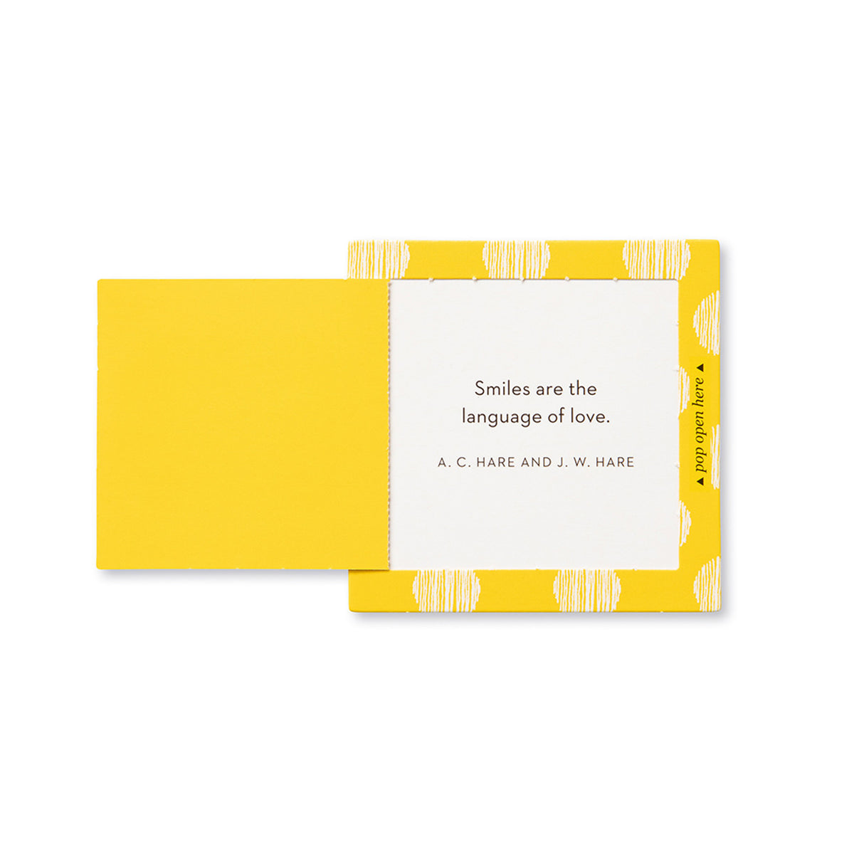Sample card - "Smiles are the language of love."