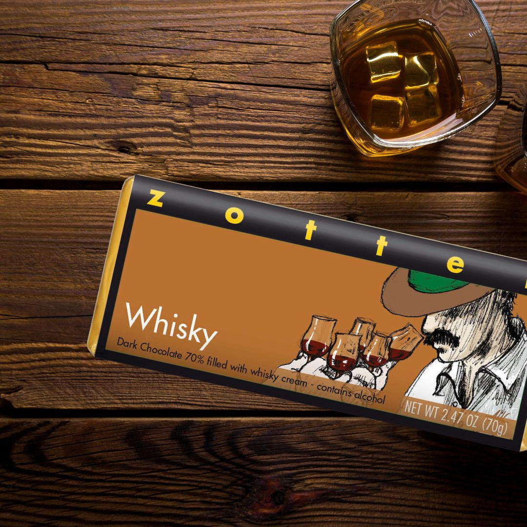 Whisky hand-scooped chocolate bar