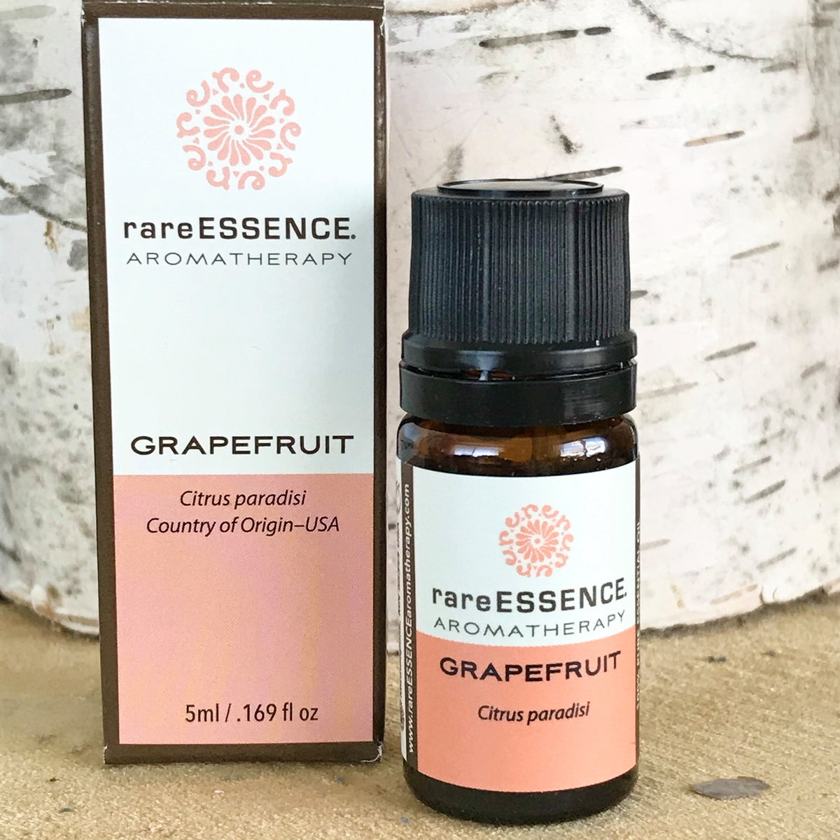 Bottle of grapefruit essential oil from Rare Essence Aromatherapy