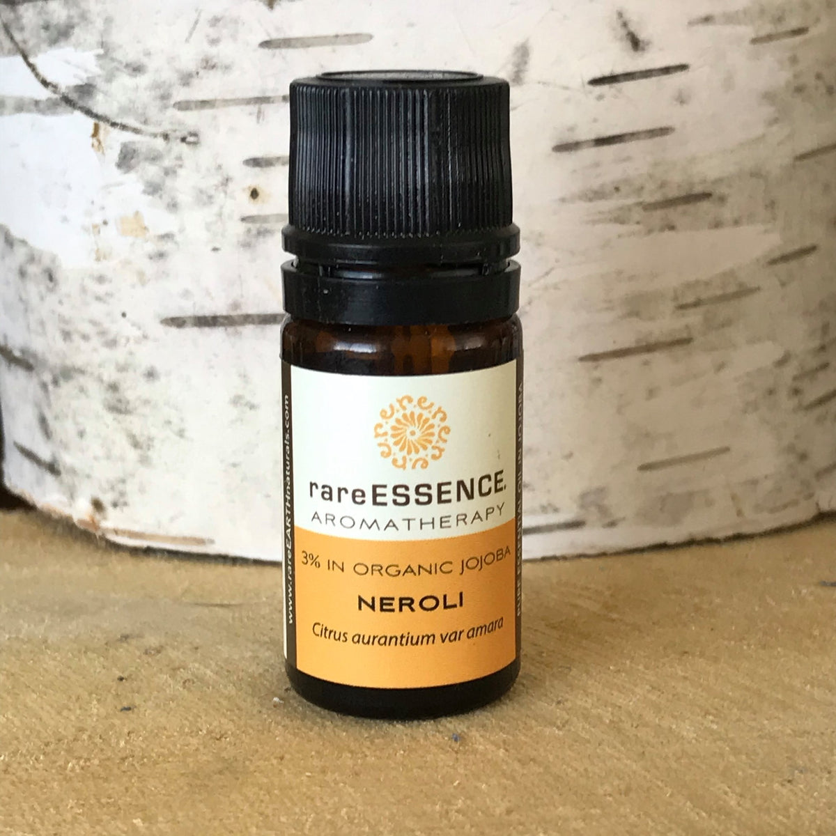 Bottle of Neroli (orange blossom) essential oil by Rare Essence