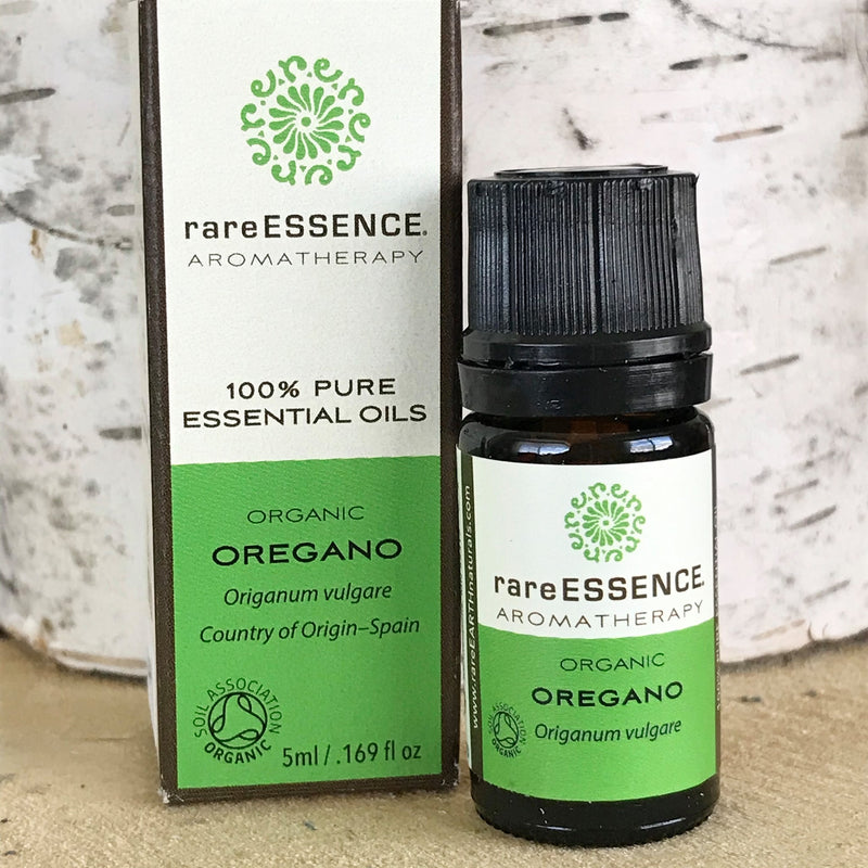 Bottle of organic oregano essential oil by Rare Essence