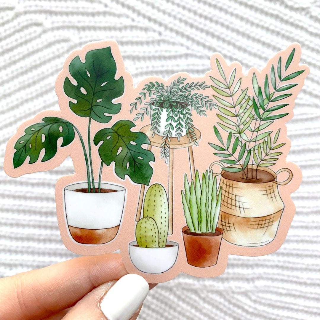 Potted plants - watercolor sticker