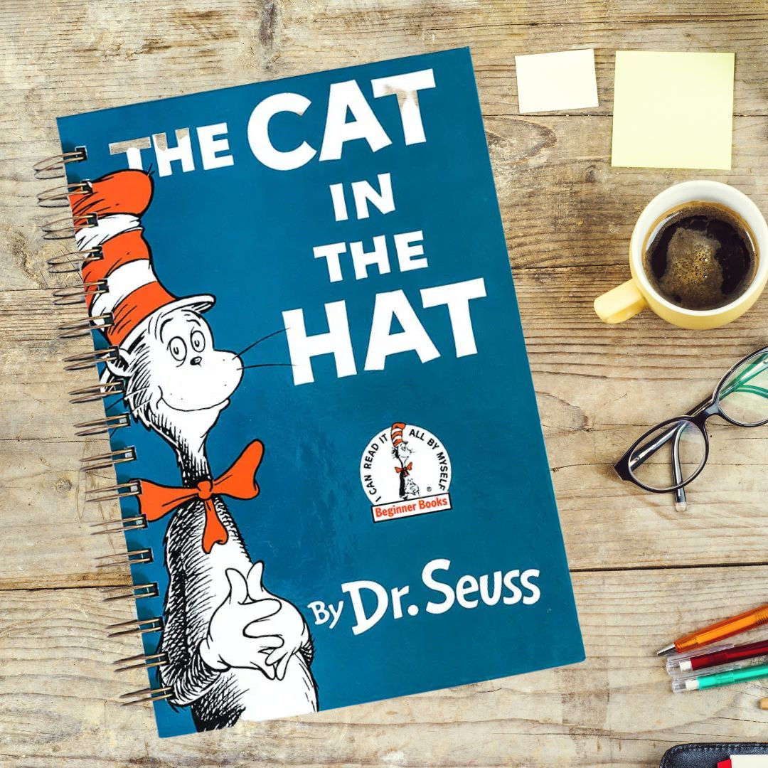 The Cat in the Hat book turned into a spiral bound journal