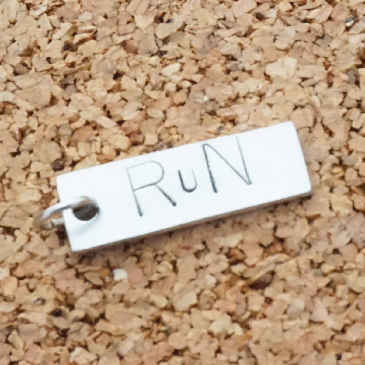 Run - Stamped Tag Pendant